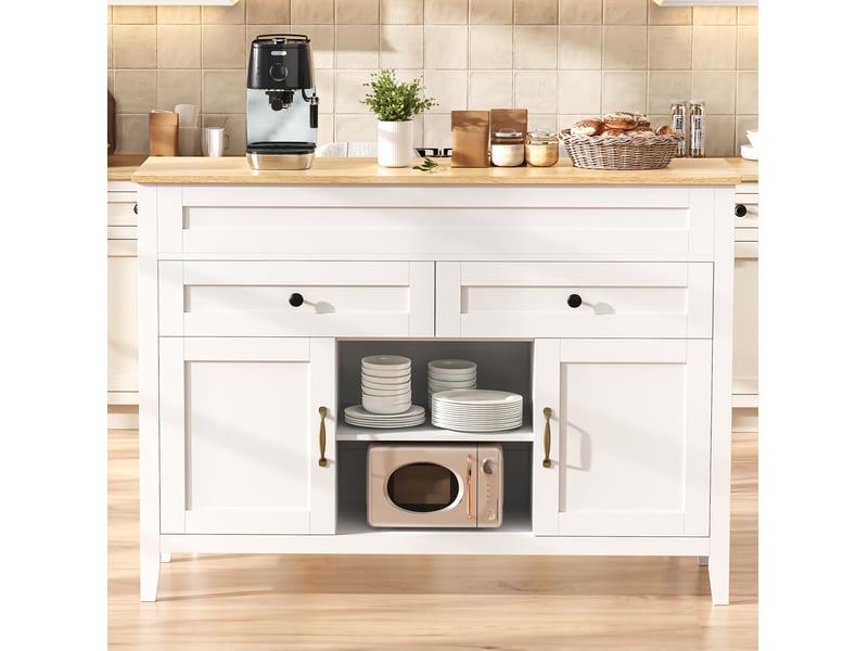 Îlot de cuisine avec table extensible et rangements evryae - Conforama D