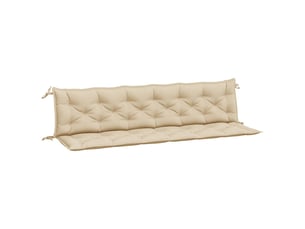 Lot de 2 coussins de banc jardin, coussins d'assise beige 200x50x7 cm tissu oxford cf58717