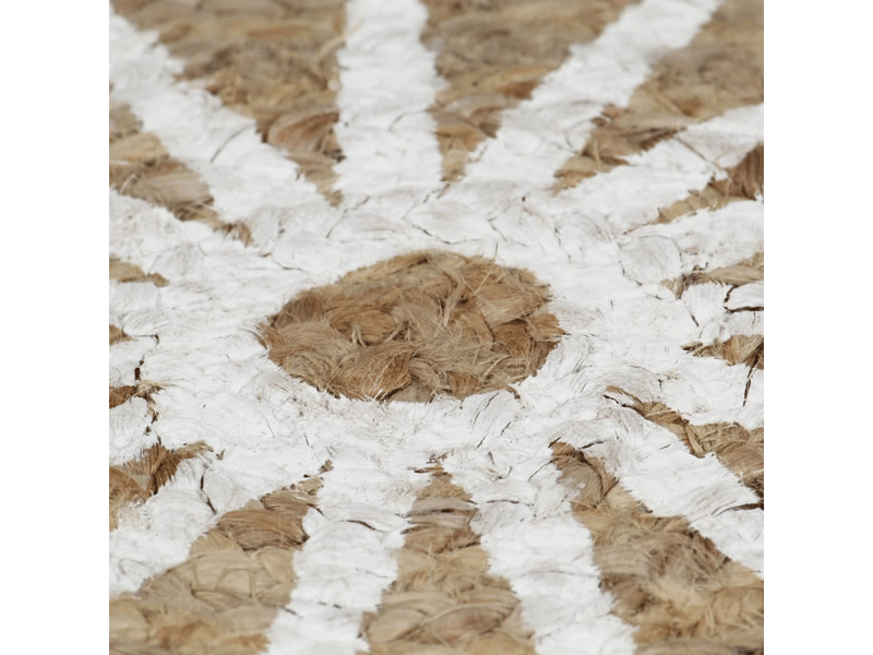  Tapis fait à la main jute avec imprimé blanc 90 cm - comfortxl 133695 - Conforama D