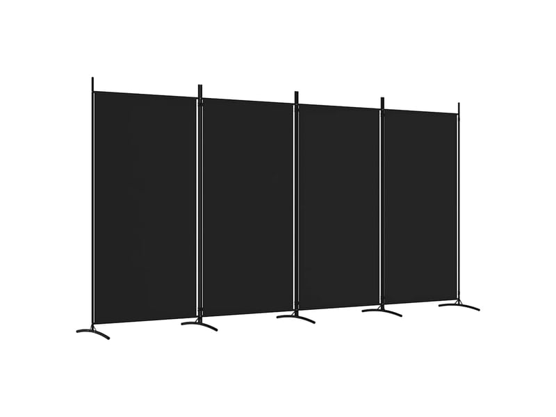  Paravent | cloison de séparation 4 panneaux noir 346x180 cm tissu  - Conforama A