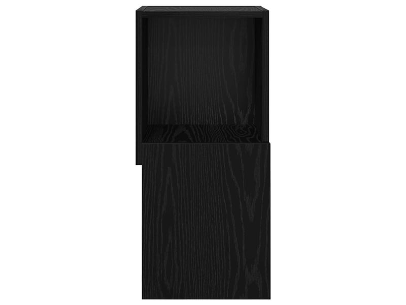  Meuble d'angle, meuble de rangement salon 30,5x30x65cm bois d'ingénierie chêne noir  - Conforama E