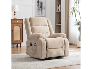 Fauteuil inclinable électrique multifonctionnel 93x103x104cm- avec assistance au maintien en hauteur, massage par vibrations - chenille - marron