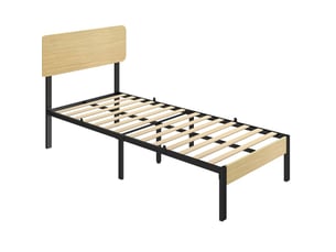 Lit avec rangement 90x200 cm <strong>OKWISH</strong>  <strong></strong> coloris naturel