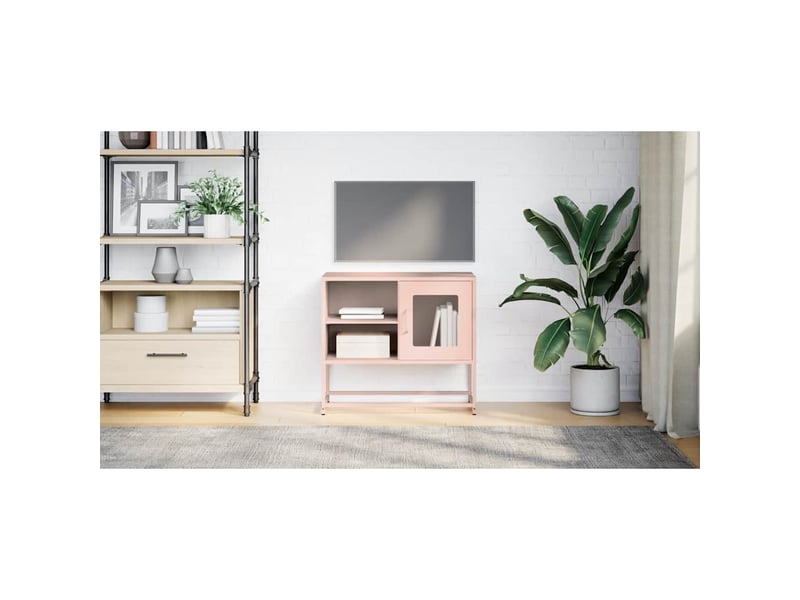  Meuble tv - banc tv - meuble de rangement rose 68x39x60,5 cm acier  - Conforama C