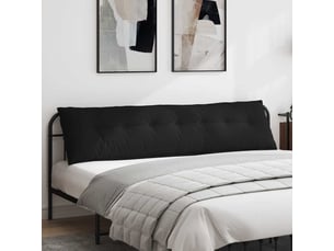 Coussin de dos, coussin de dossier noir 200 x 50 cm tissu en microfibre cf54833
