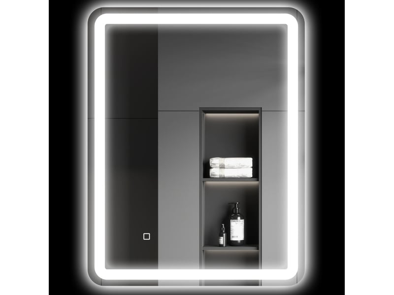  Miroir de salle de bains éclairé 70x90 cm tactile anti-buée argent  - Conforama B