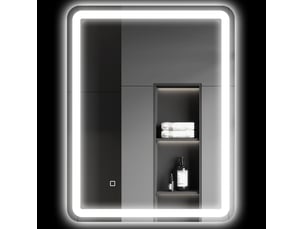 Miroir rectangulaire de salle de bain coloris argenté <strong>DESMIU</strong> <strong></strong> - 90 cm x 70 cm