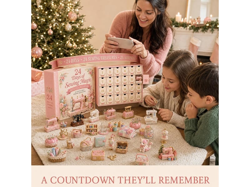  Calendrier de l’avent couture 2026, 24 jours de surprises, décoration en acrylique 2d machine à coudre  - Conforama E