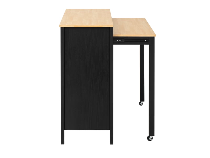  Îlot de cuisine avec table extensible 120x40-76x92 cm en mdf noir  - Conforama R