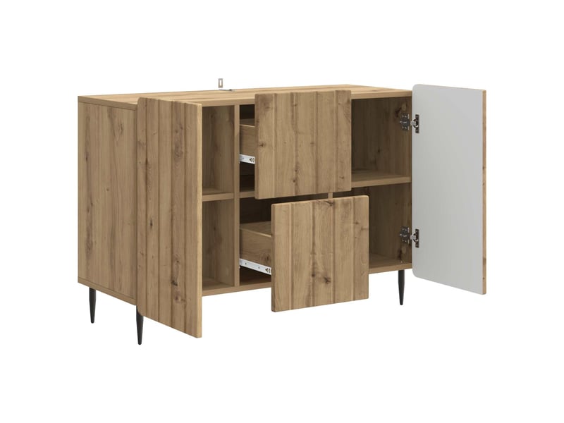  Buffet - bahut - meuble de rangement chêne artisanal 89 x 34,5 x 62 cm bois d'ingénierie  - Conforama D