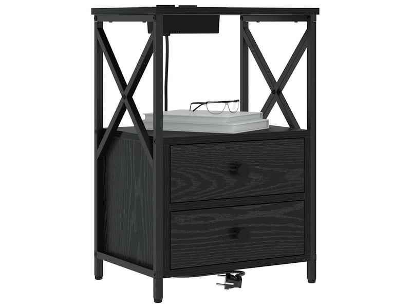  Table de chevet - cabinet de chevet - table de nuit chêne noir 40 x 31 x 60 cm bois d'ingénierie  - Conforama B