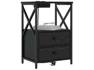 Table de chevet - cabinet de chevet - table de nuit chêne noir 40 x 31 x 60 cm bois d'ingénierie