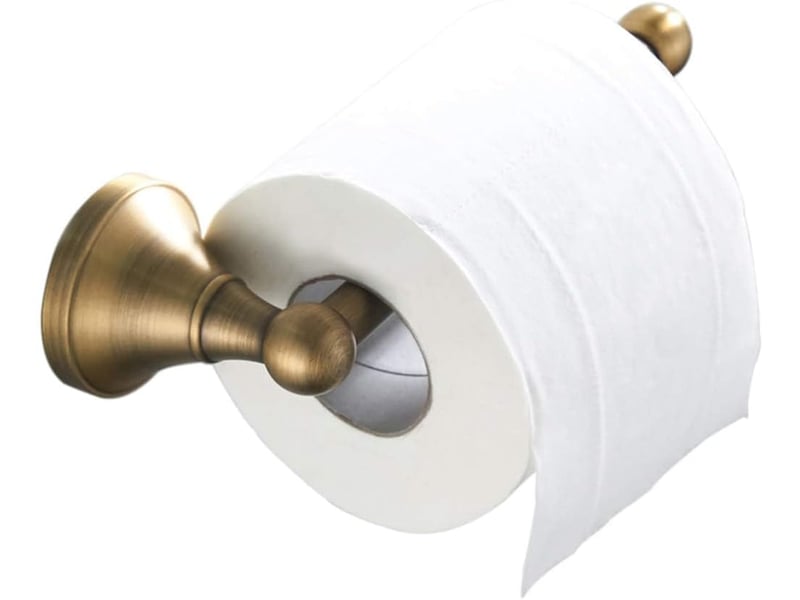 Porte-papier toilette mural en laiton brossé antique, finition vintage, salle de bain - Conforama A