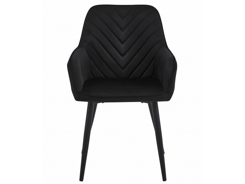  Lot de 2 chaises avec accoudoirs nana en velours noir  - Conforama C