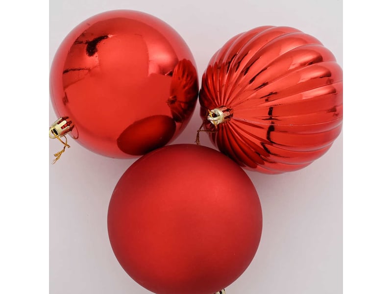  Ensemble de boules de noël xl 9 pcs rouge ø 15 cm plastique  - Conforama D