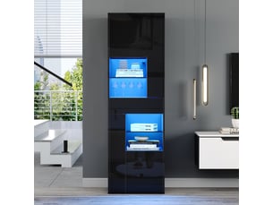 Vitrine coloris noir 1 étagère(s) <strong></strong> <strong></strong> - 55 cmx170 cm