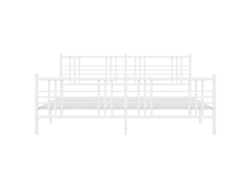  Lit double- lit adulte -  cadre de lit métal sans matelas et pied de lit blanc 200x200 cm  - Conforama C