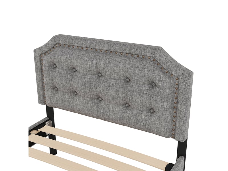  Lit jeune 90x200 cm avec tête réglable et 2 tiroirs, mdf, rose, sans matelas  - Conforama E
