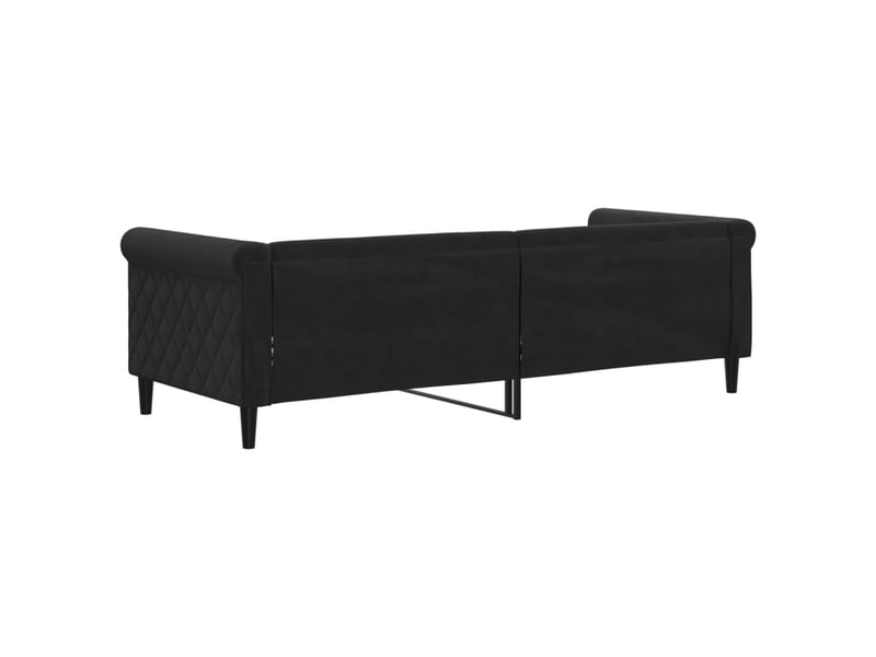  Lit simple- lit adulte -  lit de repos sans matelas noir 80x200 cm velours  - Conforama D