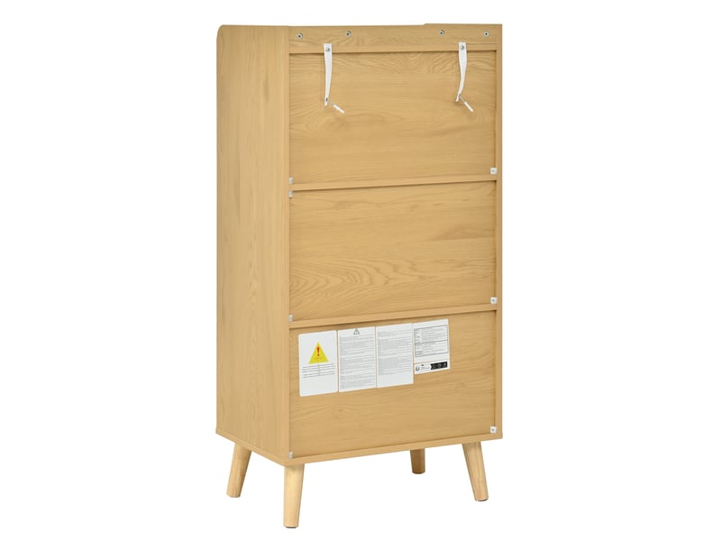 Buffet haut 60x40x121 cm 2 portes en rotin panneau de particules naturel  - Conforama D