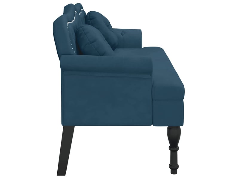  Banc salon, banc interieur avec coussins bleu 120,5x65x75 cm velours  - Conforama D