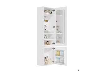 Armoire avec coiffeuse intégrée et miroir, armoire penderie blanche 120x200 cm avec tringle et tiroirs pour chambre
