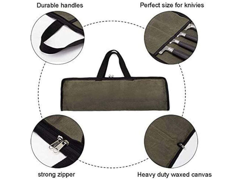  Sacoche à couteau de cuisine etui à couteaux vide porte couteaux sac à couteaux pour travail camping randonné pique-nique (sac sans couteaux) vert  - Conforama D