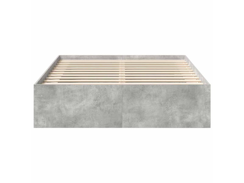  Lit double- lit adulte -  cadre de lit sans matelas gris béton 135x190 cm  - Conforama D