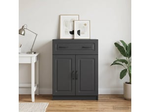 Buffet - bahut - meuble de rangement avec tiroir noir 66 x 34,5 x 87 cm bois d'ingénierie
