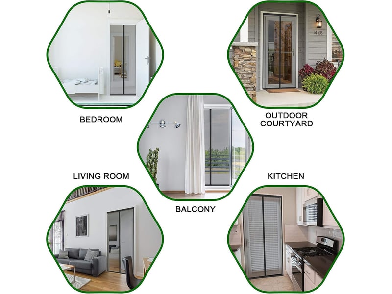 Moustiquaire porte magnétique 120x210cm fermeture automatique noir - Conforama B