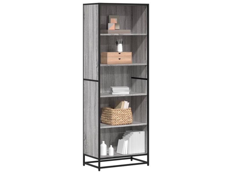  Bibliothèque, meuble de rangement salon sonoma gris 60x35x170,5 cm bois d'ingénierie  - Conforama B
