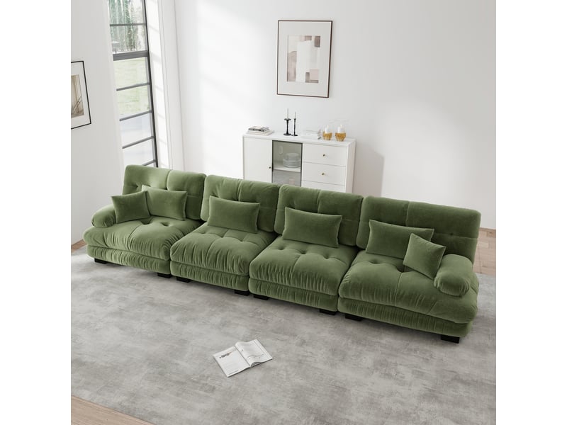  Canapé d'angle, canapé convertible – en chenille, 4 places, assise profonde  - Conforama R