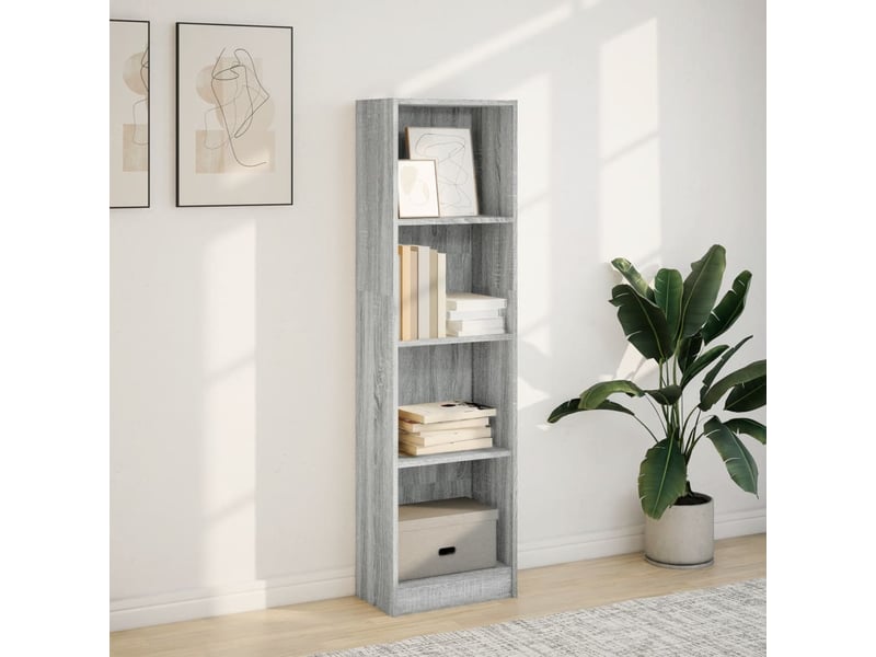  Bibliothèque, meuble de rangement salon sonoma gris 40x24x143 cm bois d'ingénierie  - Conforama C
