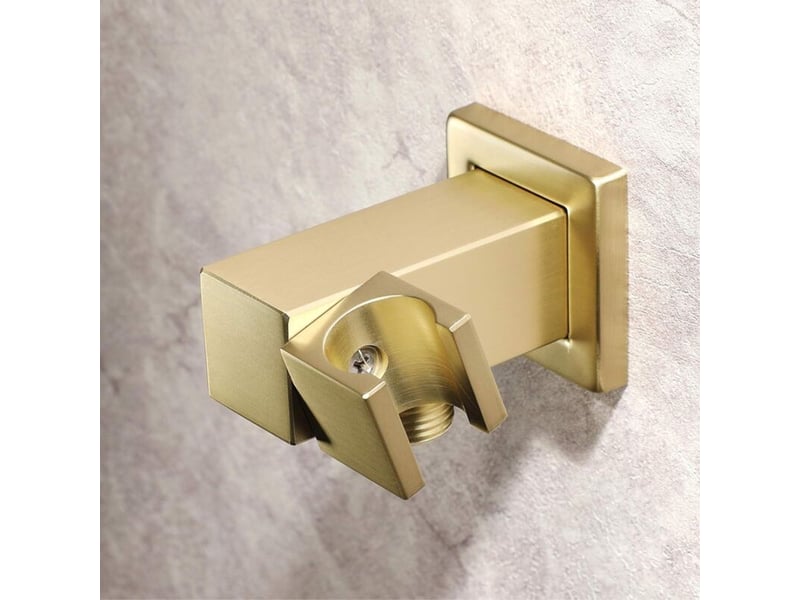  Support de pommeau de douche support de pommeau de douche en laiton carré doré  - Conforama C