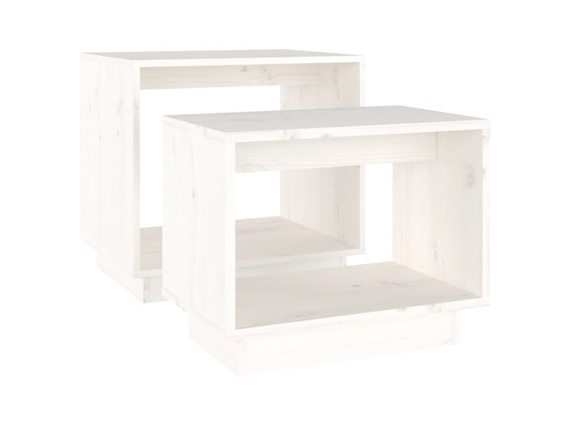  Tables basses gigognes 2 pcs | table de salon blanc bois de pin massif  - Conforama E