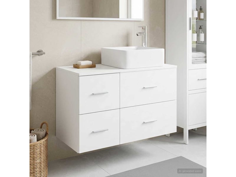 Ensemble de mobilier de salle de bain 2 pcs blanc shl389 - Conforama B
