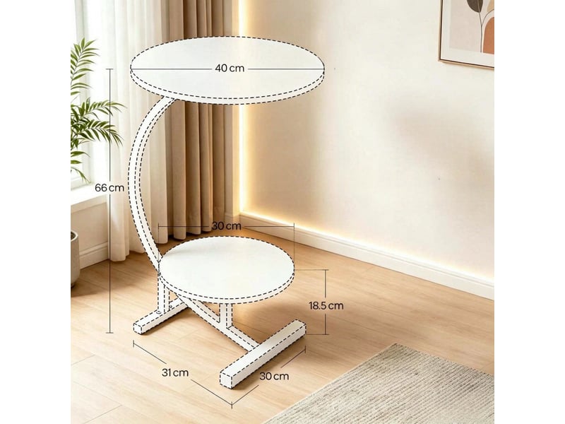  Table de chevet avec 2 plateaux de rangement, structure en métal, style moderne, pour chambre et salon, noir  - Conforama D