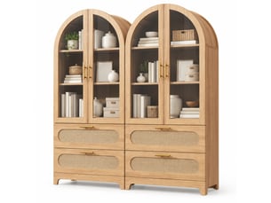 Vitrine coloris bois clair 3 étagère(s) - 80 cmx175 cm