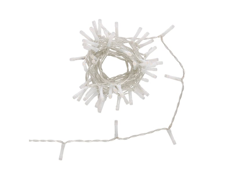  Guirlande lumineuse d'extérieur 5 m 67 led blanc froid et blanc chaud fil transparent 13 fonctions avec minuteur sur secteur  - Conforama A