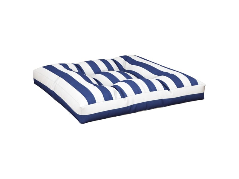  Coussin de palette, coussin de chaise, coussin de canapé rayures bleues et blanches 70x70x12 cm tissu cf55424  - Conforama D