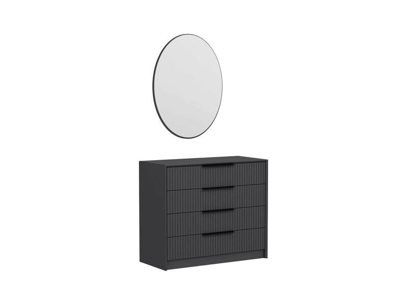  Commode jebi, 3 tiroirs, 100x85x45h cm noir anthracite Jebi - Conforama A