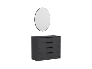 Commode 3 tiroir(s)    DMORA Jebi coloris noir largeur 100 cm
