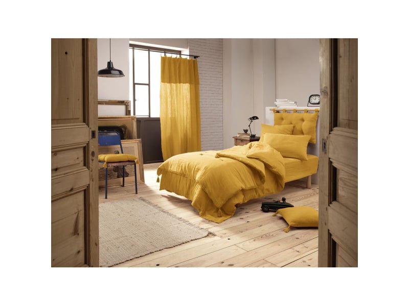  Housse de couette gaze de coton double 140 x 200 cm jaune - pepa 1  - Conforama C