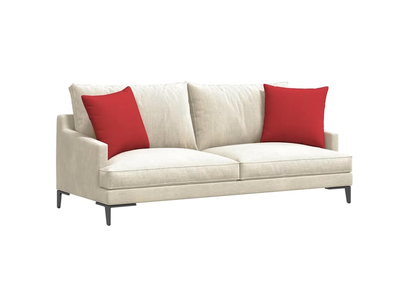 Lot de 2 coussins de canapé, coussins décoratifs tissu rouge 45 x 45 cm cf58942 - Conforama C
