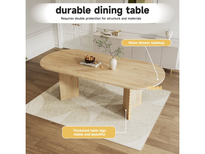 Table à manger extensible 120160 x 80 cm | 4 à 6 personnes | coins arrondis | effet chêne - Conforama E