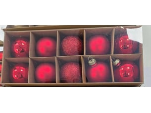 Kit de 10 boules de noël en verre rouge d. 60 mm