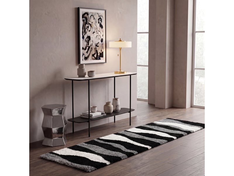  Tapis en polypropylène grisnoir, 69 x 213 cm  - Conforama B