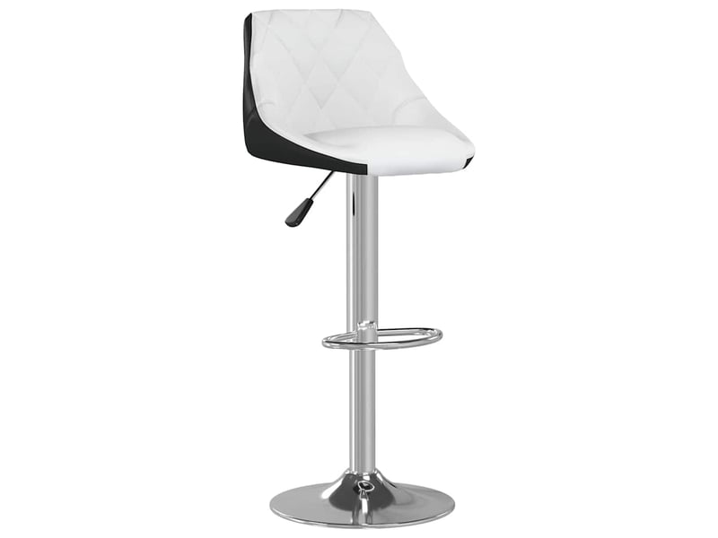  Lot de 2 tabouret de bar, chaise de bar blanc et noir similicuir  - Conforama C