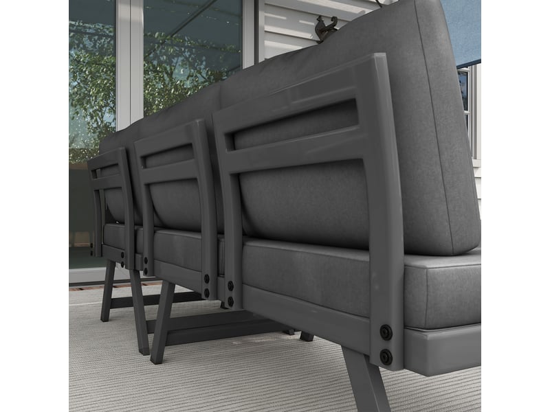 Salon de jardin d'angle convertible – 4 pièces – table incluse - Conforama E
