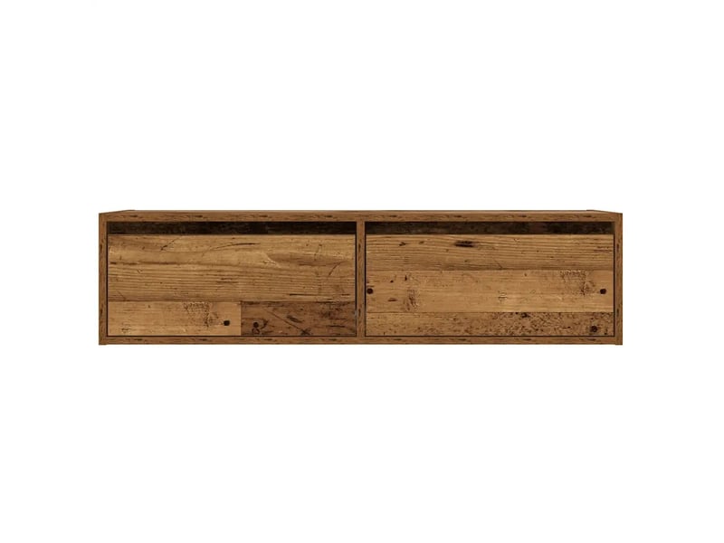  Meuble tv avec éclairage led gain de place 100 x 35,5 x 25 cm en bois d'ingénierie vieux bois 02_0051333  - Conforama C